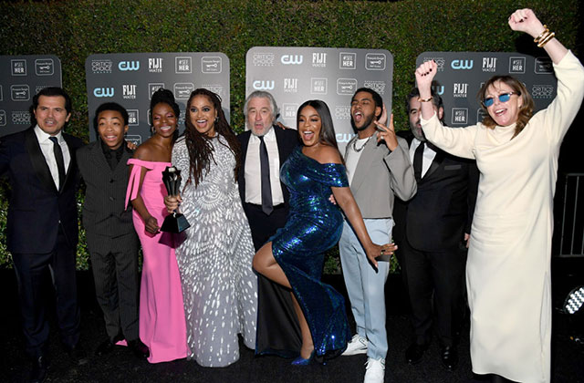 When They See Us cast celebrating backstage after Critics Choice Awards win.