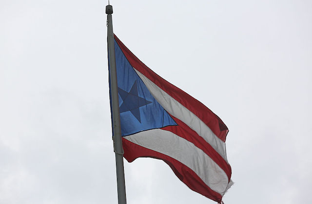 Puerto Rican flag waving in the air