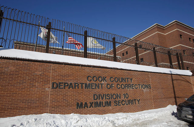 The brick exterior of the Cook County Jail in Chicago