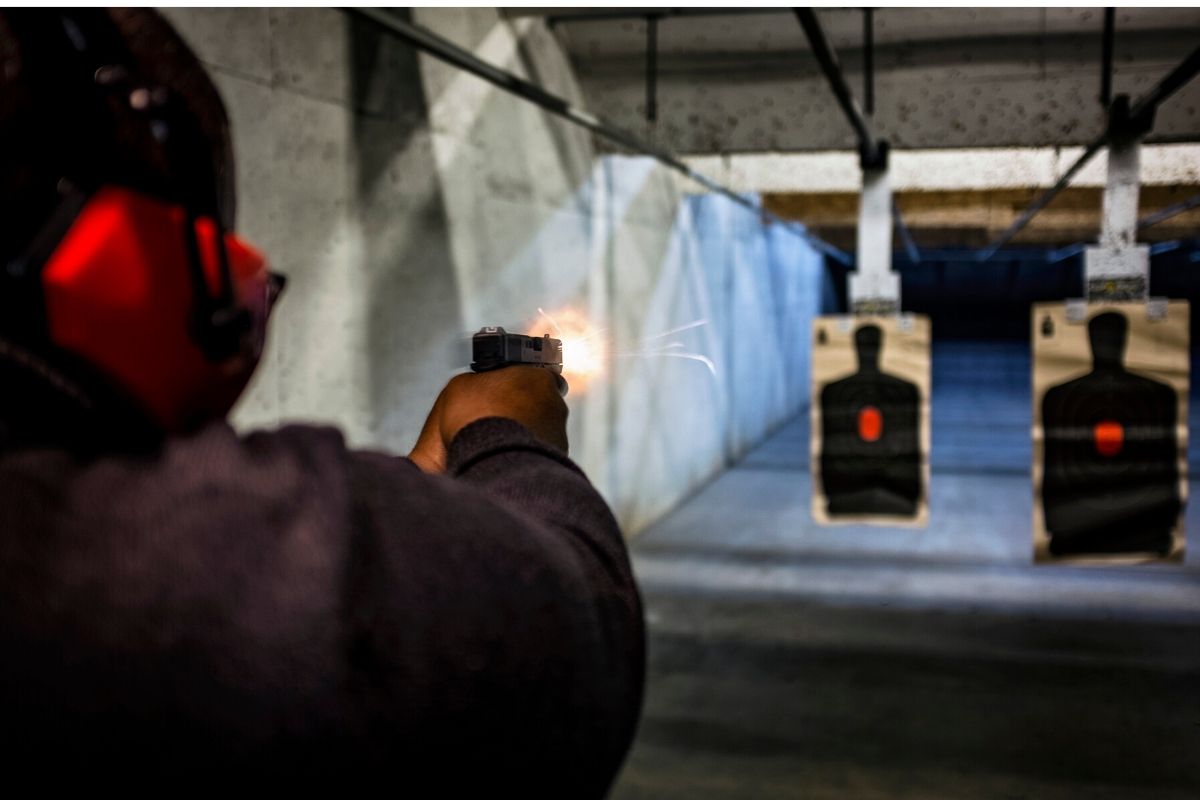 Black Man at Gun Range