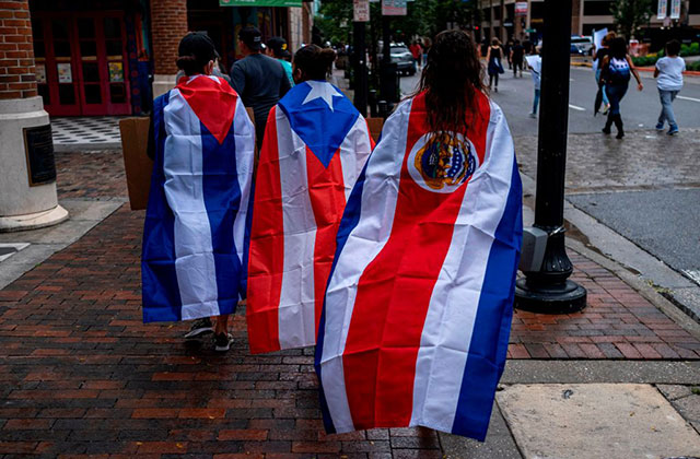 Latinx Flags. Large flags from Cuban, Puerto Rican and Costa Rica.
