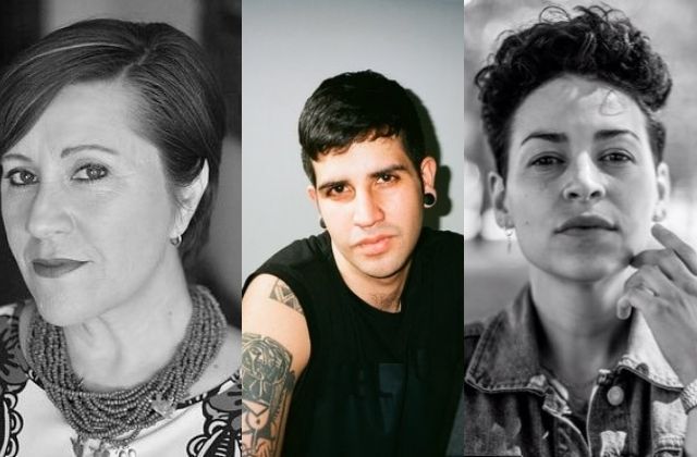 From left to right: Poets Norma Liliana Valdez, Christopher Soto, Denice Frohman