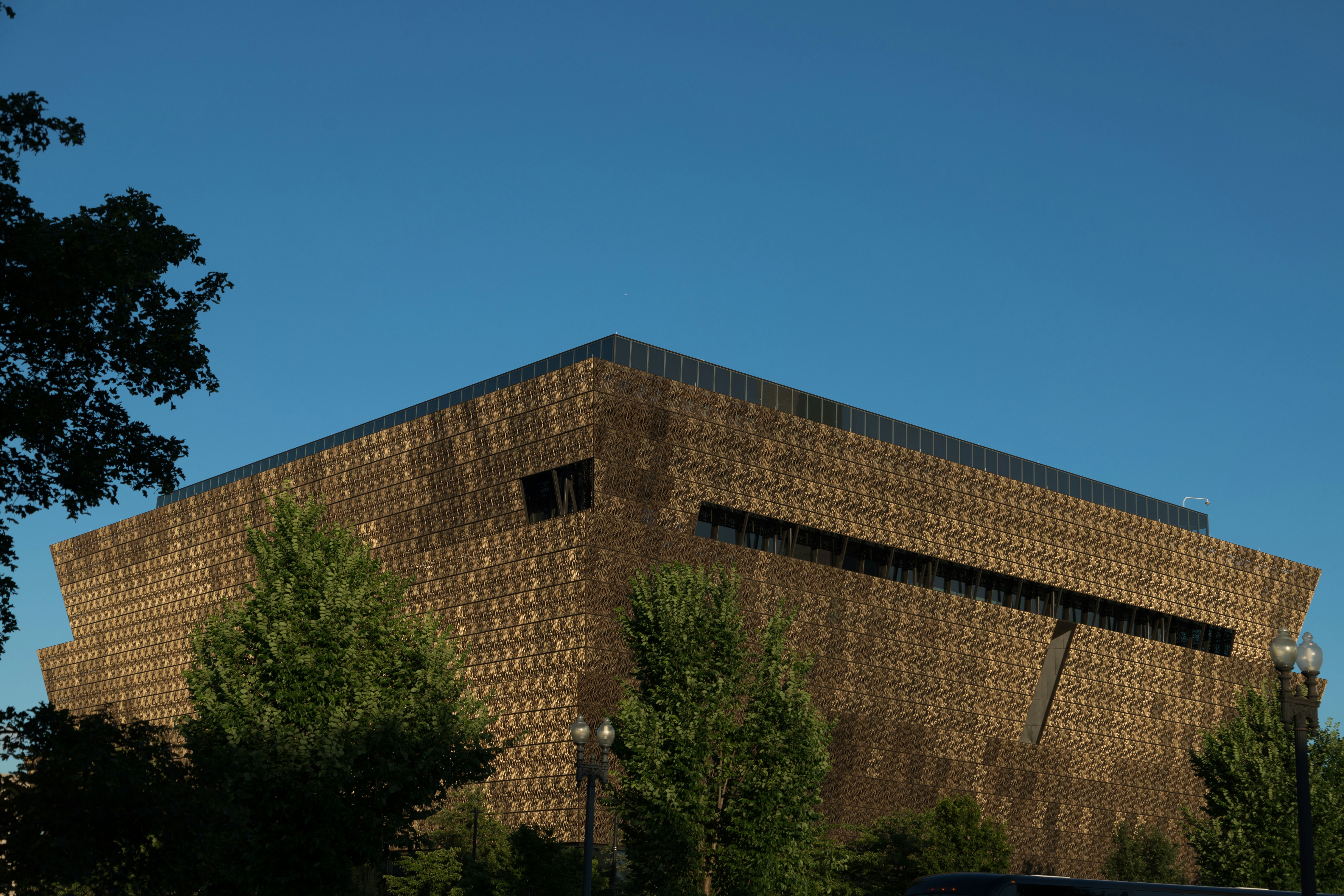 Photo of the National Museum of African American History and Culture in Washington DC at sunrise