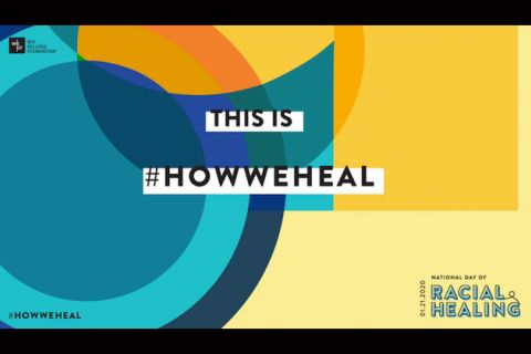 Colorful swirls, black text reads "This is #HowWeHeal."