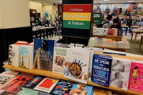 Colorful covers of books written by Black authors.