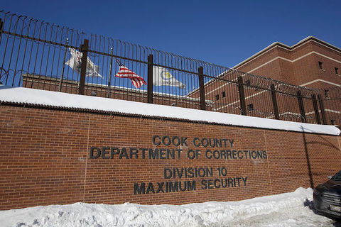 The brick exterior of the Cook County Jail in Chicago