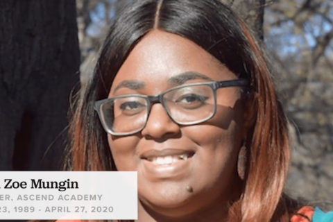 Rana Zoe Mungin. Young black woman, with glasses smiles into the camera.