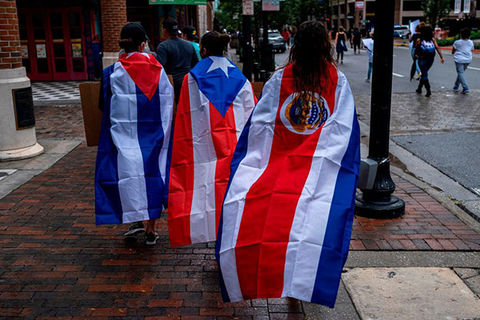 Latinx Flags. Large flags from Cuban, Puerto Rican and Costa Rica.