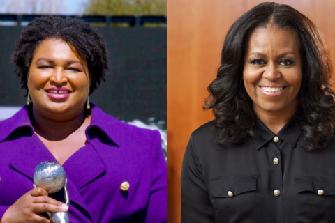 Stacey Abrams (left) and Michelle Obama (right)