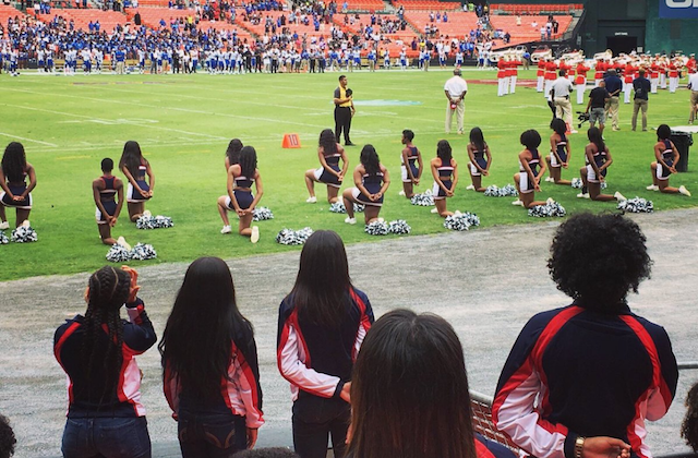 Howard University Cheerleaders Kneel During Anthem at Nation’s Classic