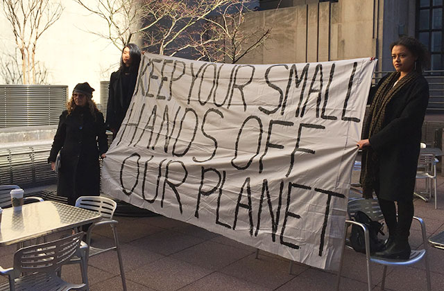 Environmentalists Take to Trump Tower, Occupy Public Garden