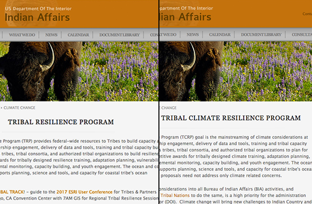 Climate Change Mentions Are Deleted From the Bureau of Indian Affairs’ Website