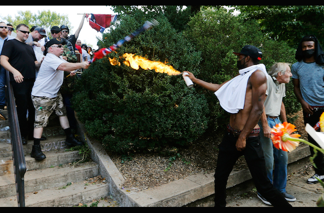 Charlottesville Resident in Viral Flame-Throwing Photo: ‘The Cops Were Protecting the Nazis’