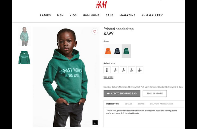 H&M Apologizes for Advertising ‘Coolest Monkey in the Jungle’ Hoodie With Black Child Model